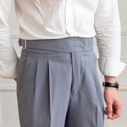Herren Anzughose Hohe Taille Verstellbar Bundfaltenhose - Eveloria