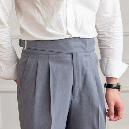Herren Anzughose Hohe Taille Verstellbar Bundfaltenhose - Eveloria