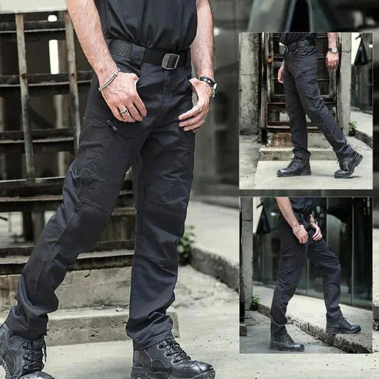 Herren Cargohosen Wasserdicht Gerades Bein Schwarz - Eveloria