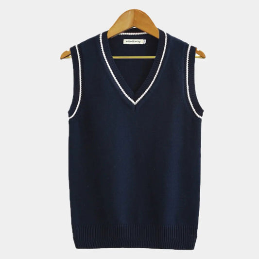 Herren Ärmelloser Pullover V-Ausschnitt Strickweste - Eveloria