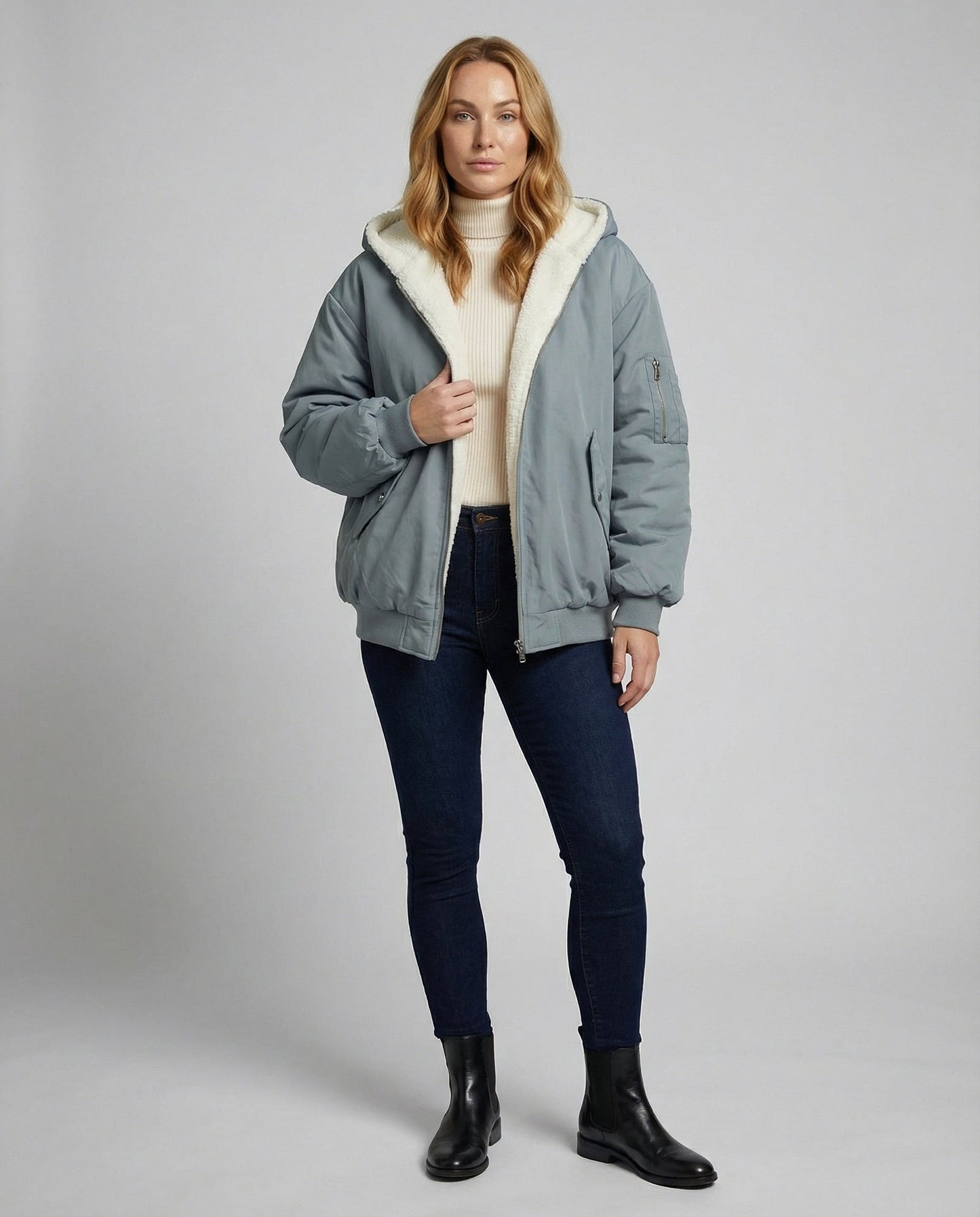 Wendbare Damen Oversize Winterjacke