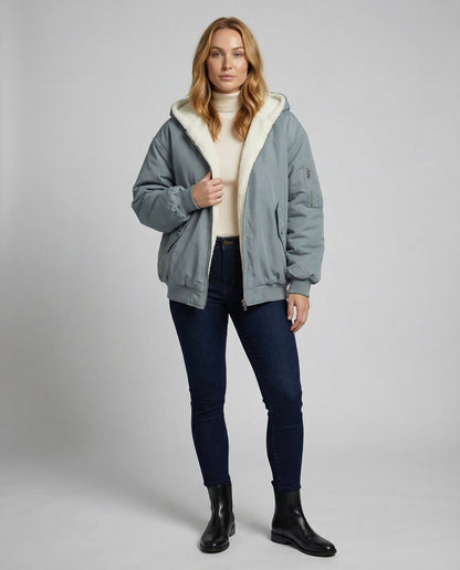 Wendbare Damen Oversize Winterjacke