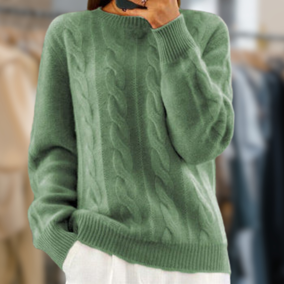 Eveloria Damen Strickpullover Weich Beige