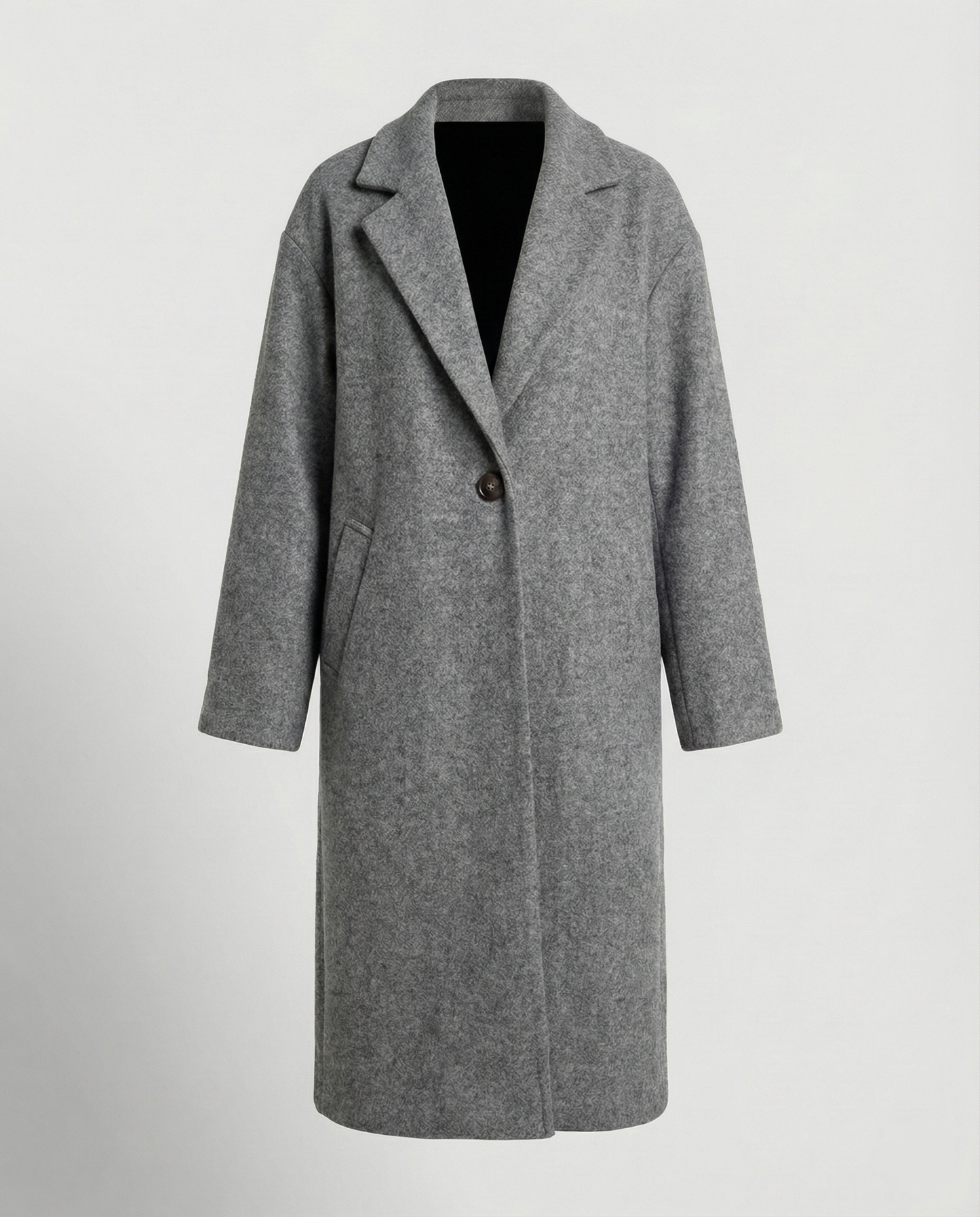 Herren Wintermantel Lang Oversized Notch-Lapel