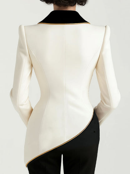 Damen Asymmetrischer Blazer Lockere Passform