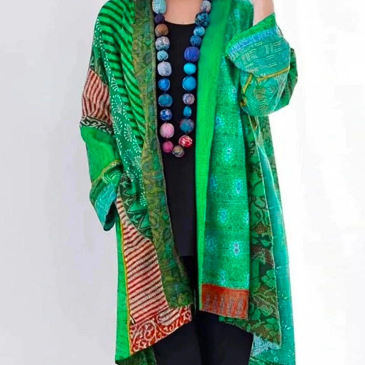 Damen Strickjacke Boho-Stil Duster-Länge Locker Geschnitten