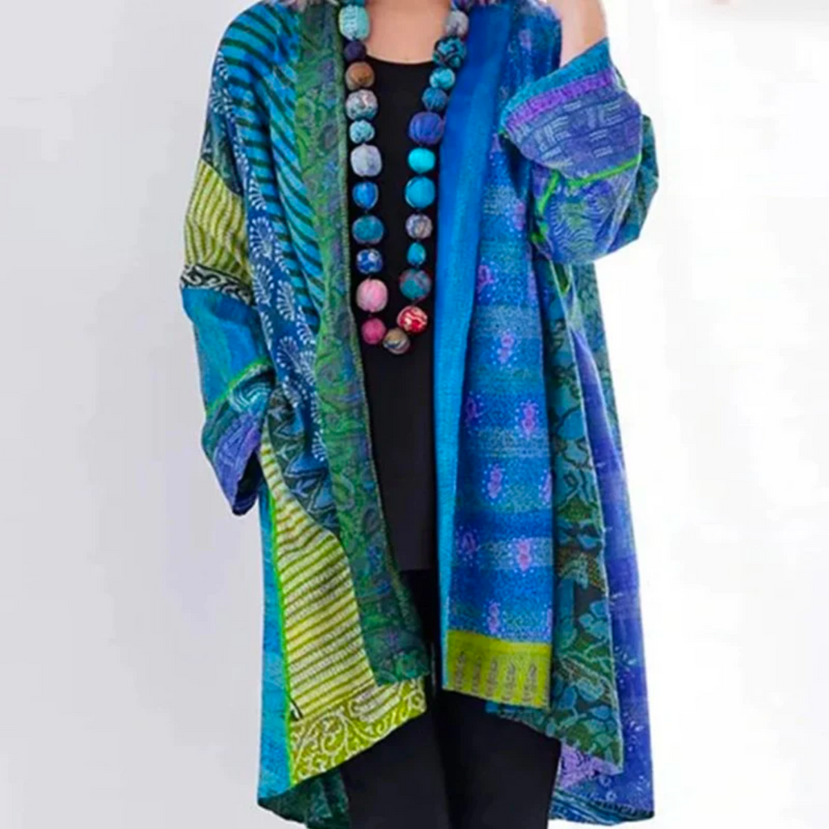 Damen Strickjacke Boho-Stil Duster-Länge Locker Geschnitten
