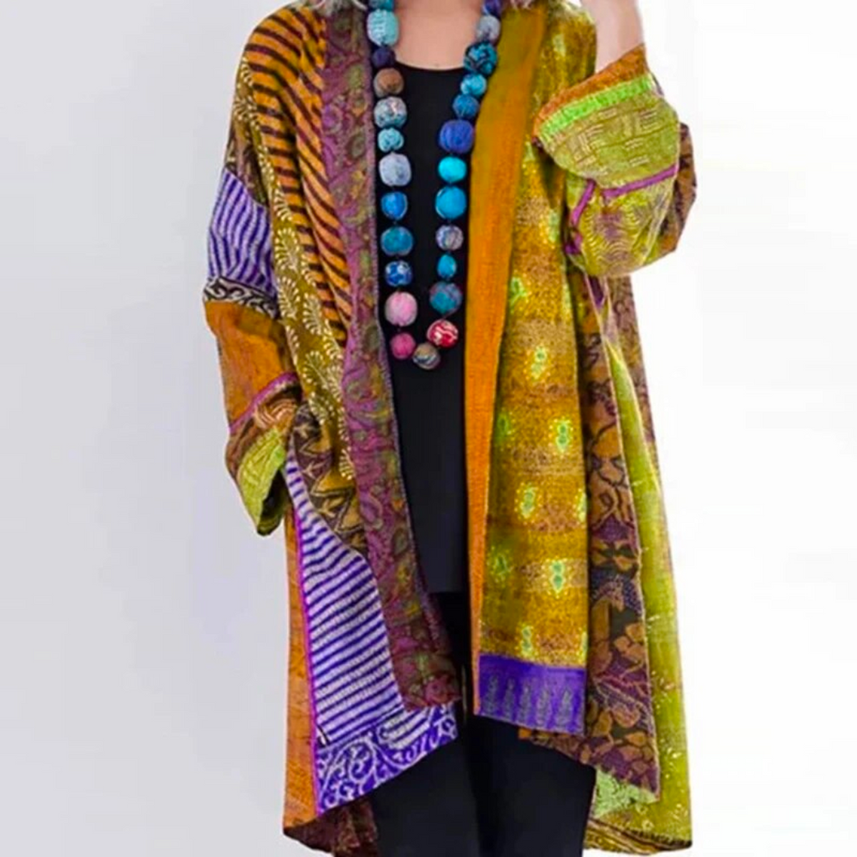 Damen Strickjacke Boho-Stil Duster-Länge Locker Geschnitten - Eveloria