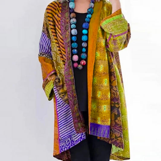 Damen Strickjacke Boho-Stil Duster-Länge Locker Geschnitten - Eveloria