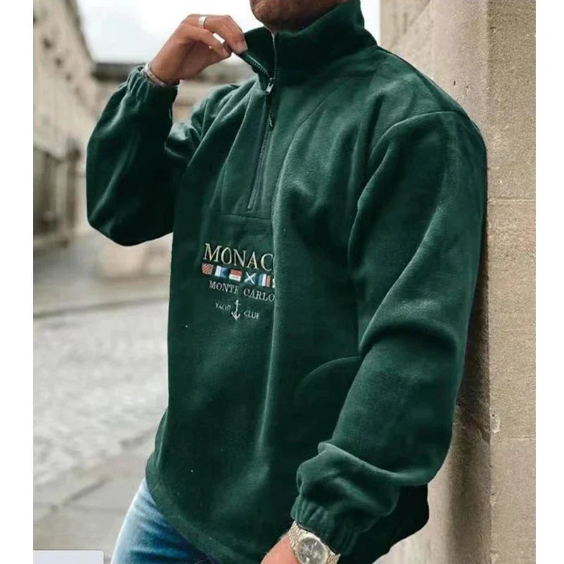 Eveloria Herren Pullover Halbem Reißverschluss Lässig