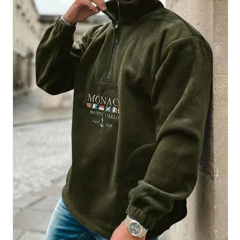 Eveloria Herren Pullover Halbem Reißverschluss Lässig