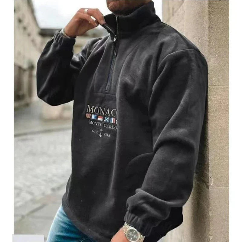 Eveloria Herren Pullover Halbem Reißverschluss Lässig - Eveloria