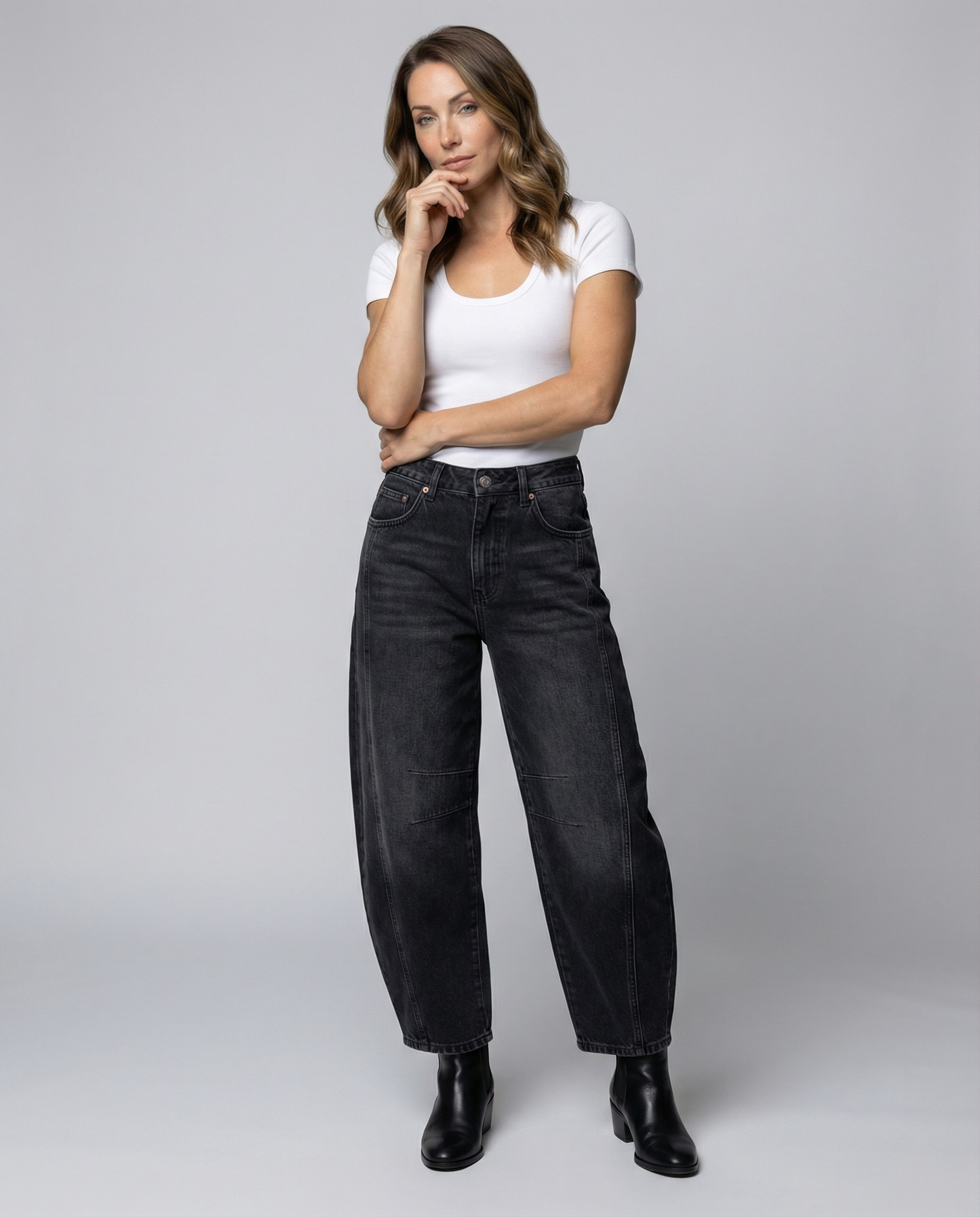 Damen Barrel Jeans Trendstil - Eveloria