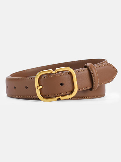 Damen Gürtel Minimalistisch Goldene Schnalle