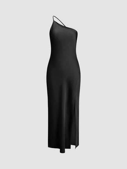 Elegantes Damen Satinkleid Rückenfrei Hochzeit Party
