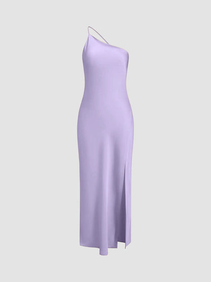 Elegantes Damen Satinkleid Rückenfrei Hochzeit Party