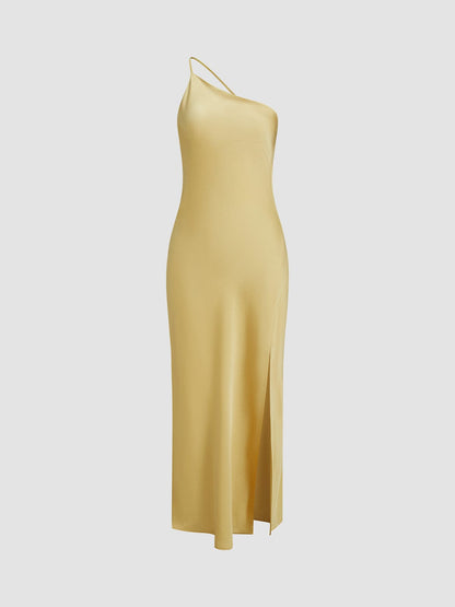Elegantes Damen Satinkleid Rückenfrei Hochzeit Party