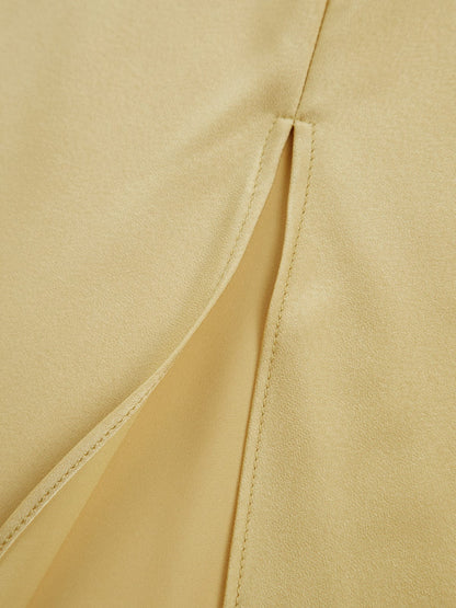 Elegantes Damen Satinkleid Rückenfrei Hochzeit Party