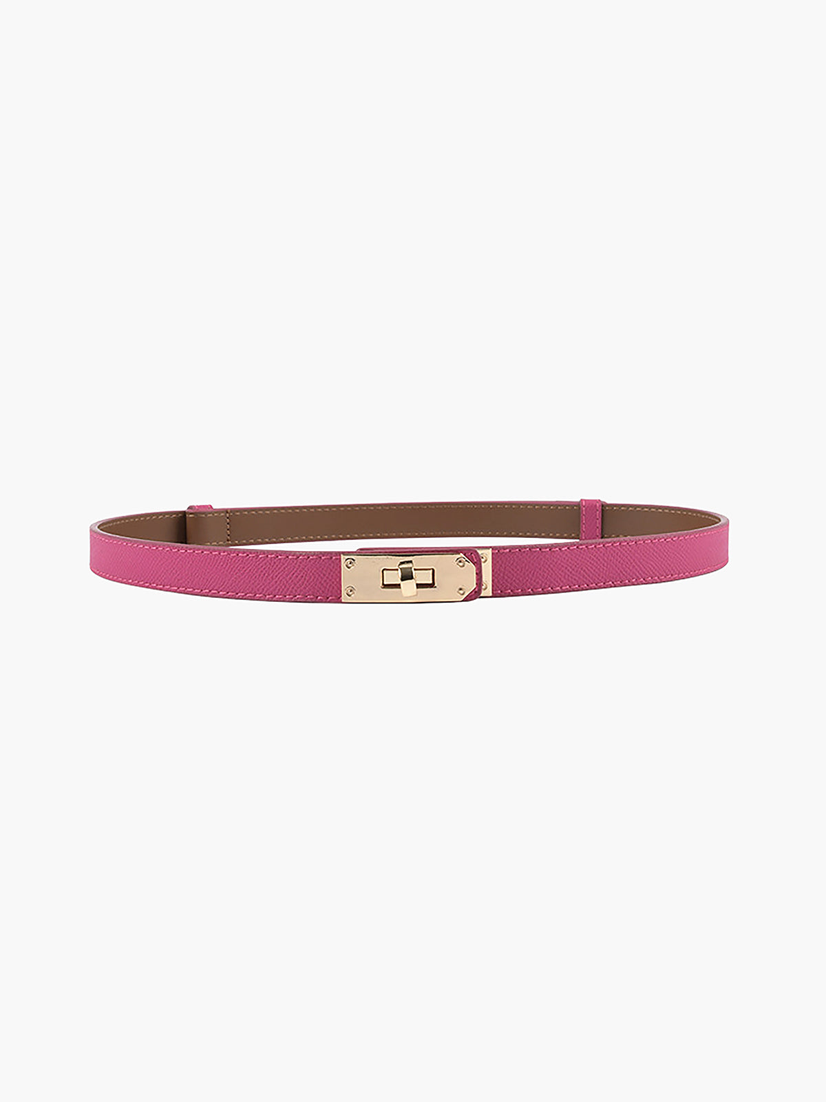 Eleganter Damen Ledergürtel Goldene Schnalle Braun