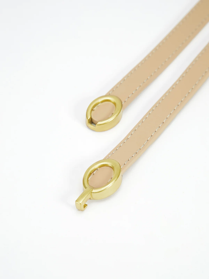 Damen Ledergürtel Schlank Goldene Schnalle