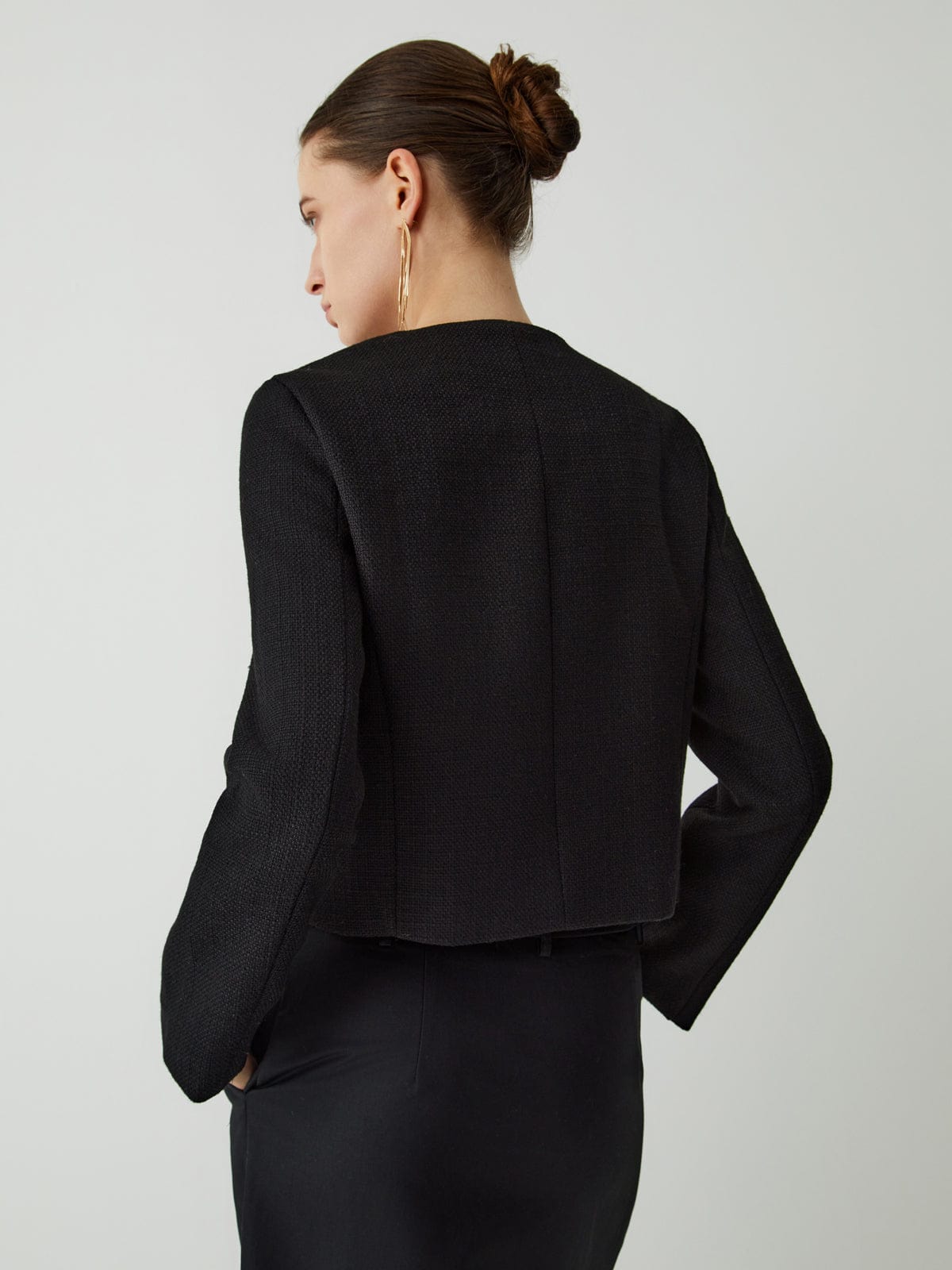 Damen Klassische Tweedjacke Golden Knöpfe
