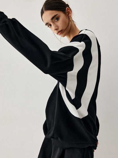 Fay Damen Pullover mit Seitenstreifen