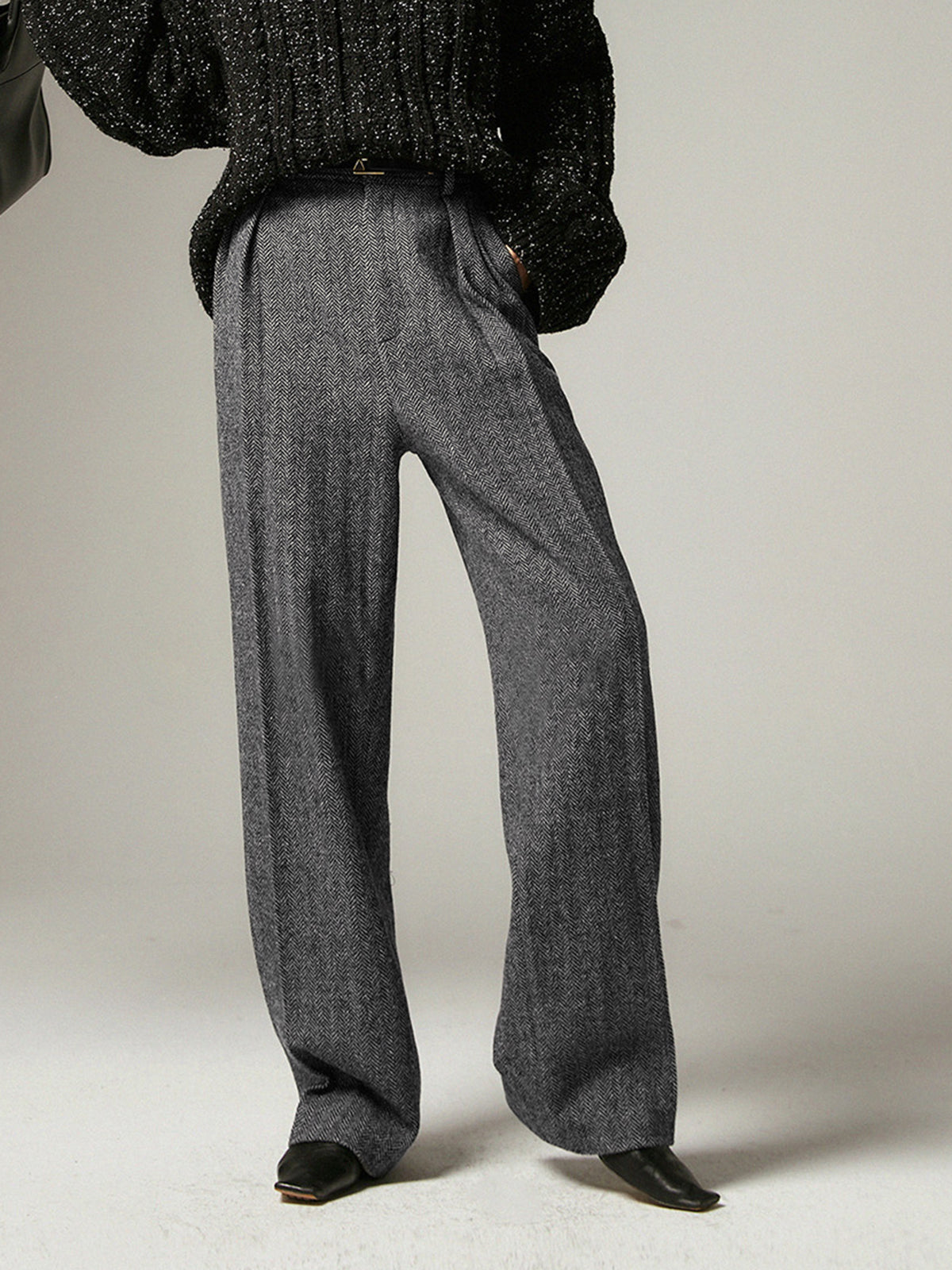 Graue Damen Chino Hose Komfort