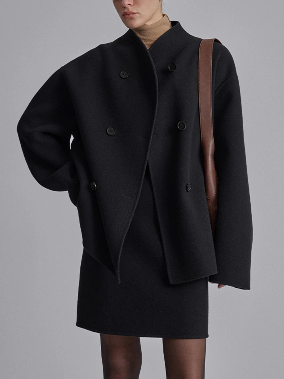 Eveloria Damen Oversized Jacke Knopfverschluss Bequem