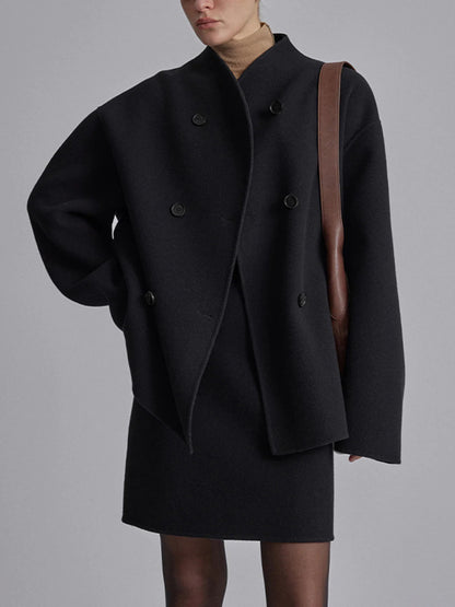Eveloria Damen Oversized Jacke Knopfverschluss Bequem