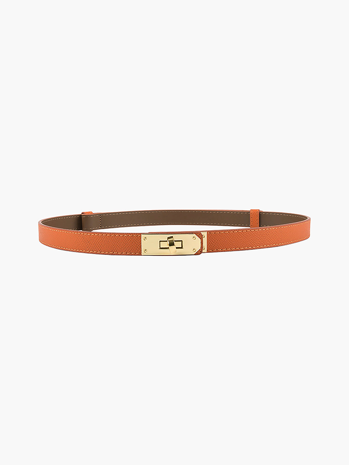 Eleganter Damen Ledergürtel Goldene Schnalle Braun