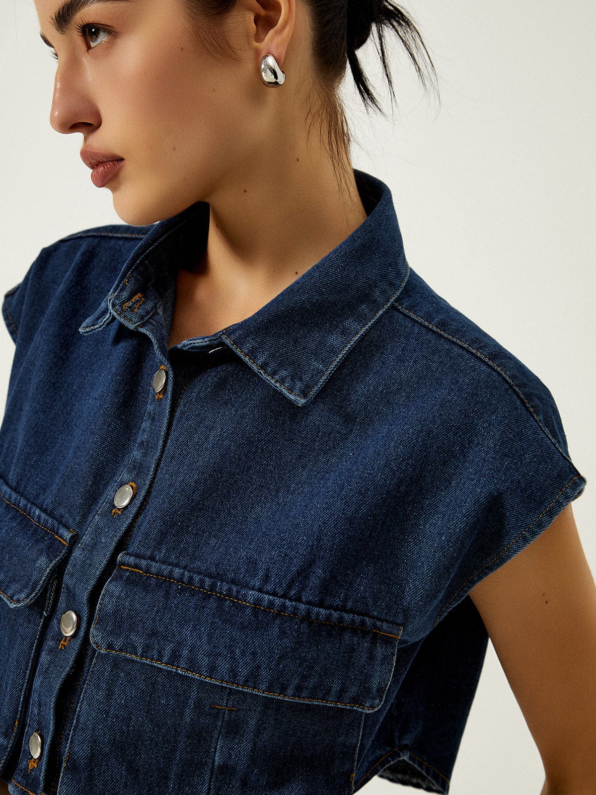 Damen Cropped Jeans- Lässig Elegant Blau