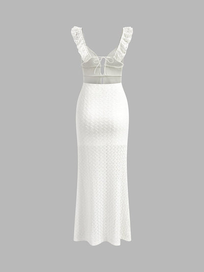 Damen Cami Kleid Rückenfrei Dekolleté