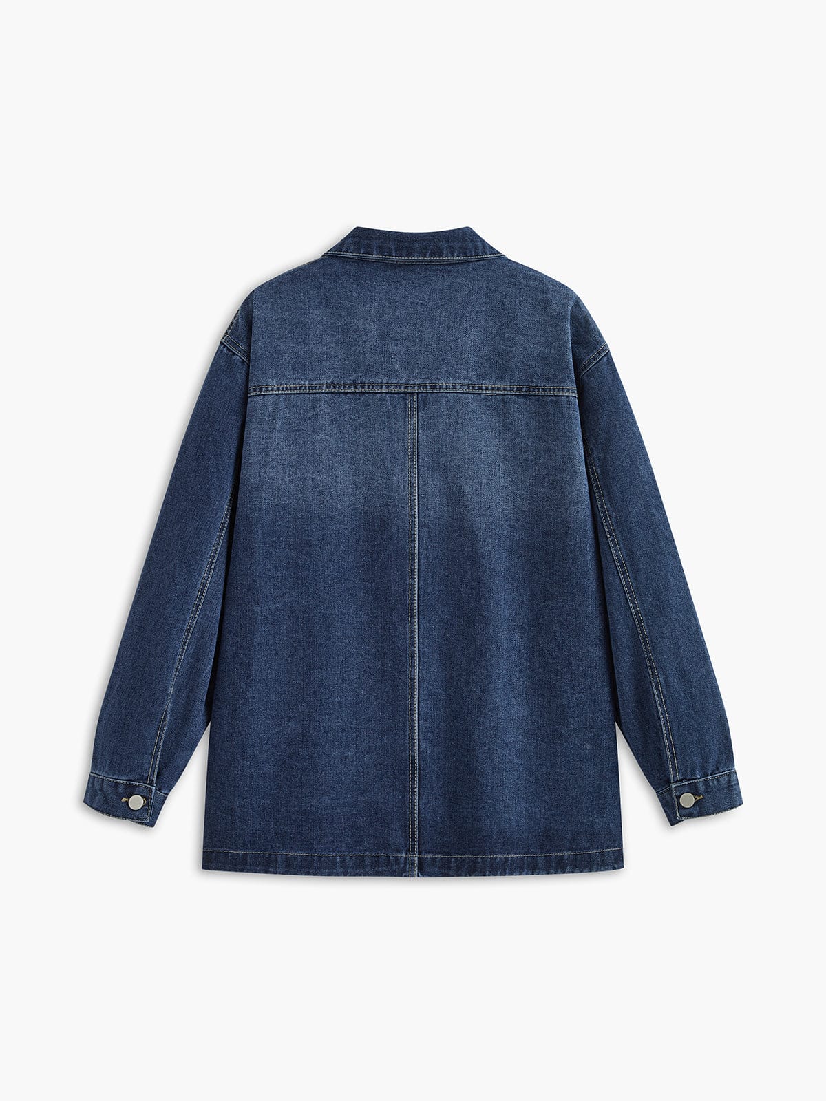 Damen Oversized Denimjacke Lässig Blau