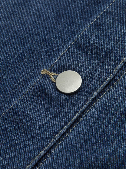 Damen Oversized Denimjacke Lässig Blau