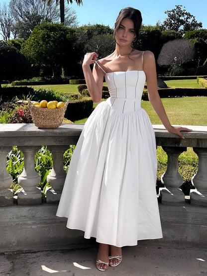 Damen Midi Hochzeitskleid Korsett dunkel