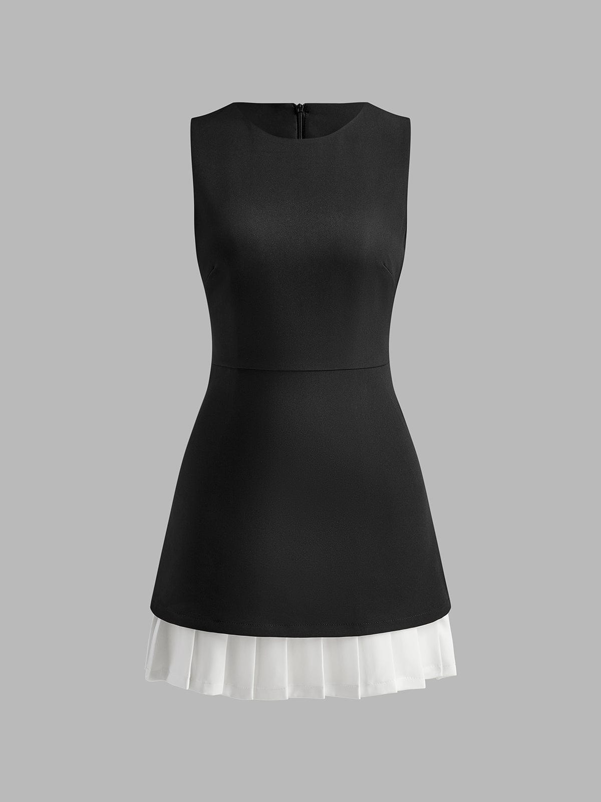 Damen Ärmelloses Midikleid Plissee-Design Eleganz