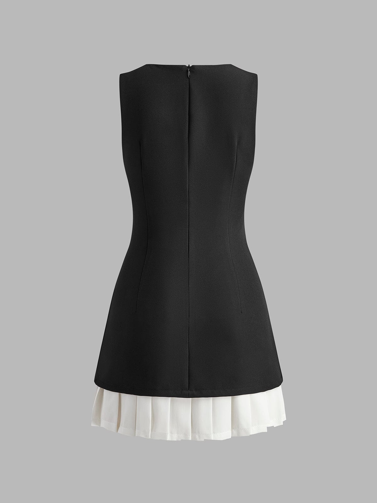 Damen Ärmelloses Midikleid Plissee-Design Eleganz