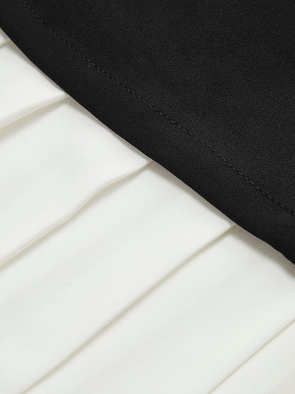 Damen Ärmelloses Midikleid Plissee-Design Eleganz