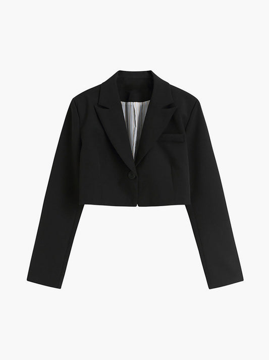 Eveloria Damen Crop Blazer Elegant Schwarz - Eveloria