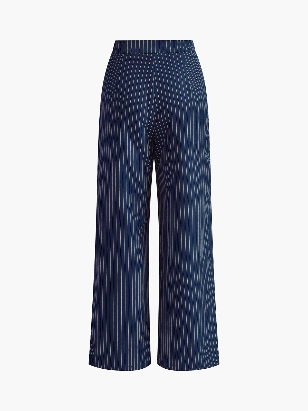 Eveloria Damen Nadelstreifen-Faltenhose Weites Bein