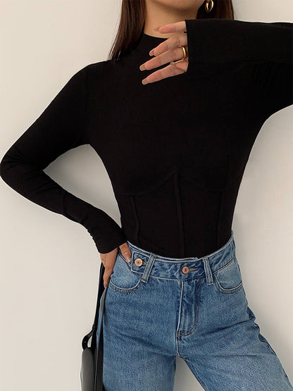 Eveloria Damen Slim Fit T-Shirt Klassisch Weiß