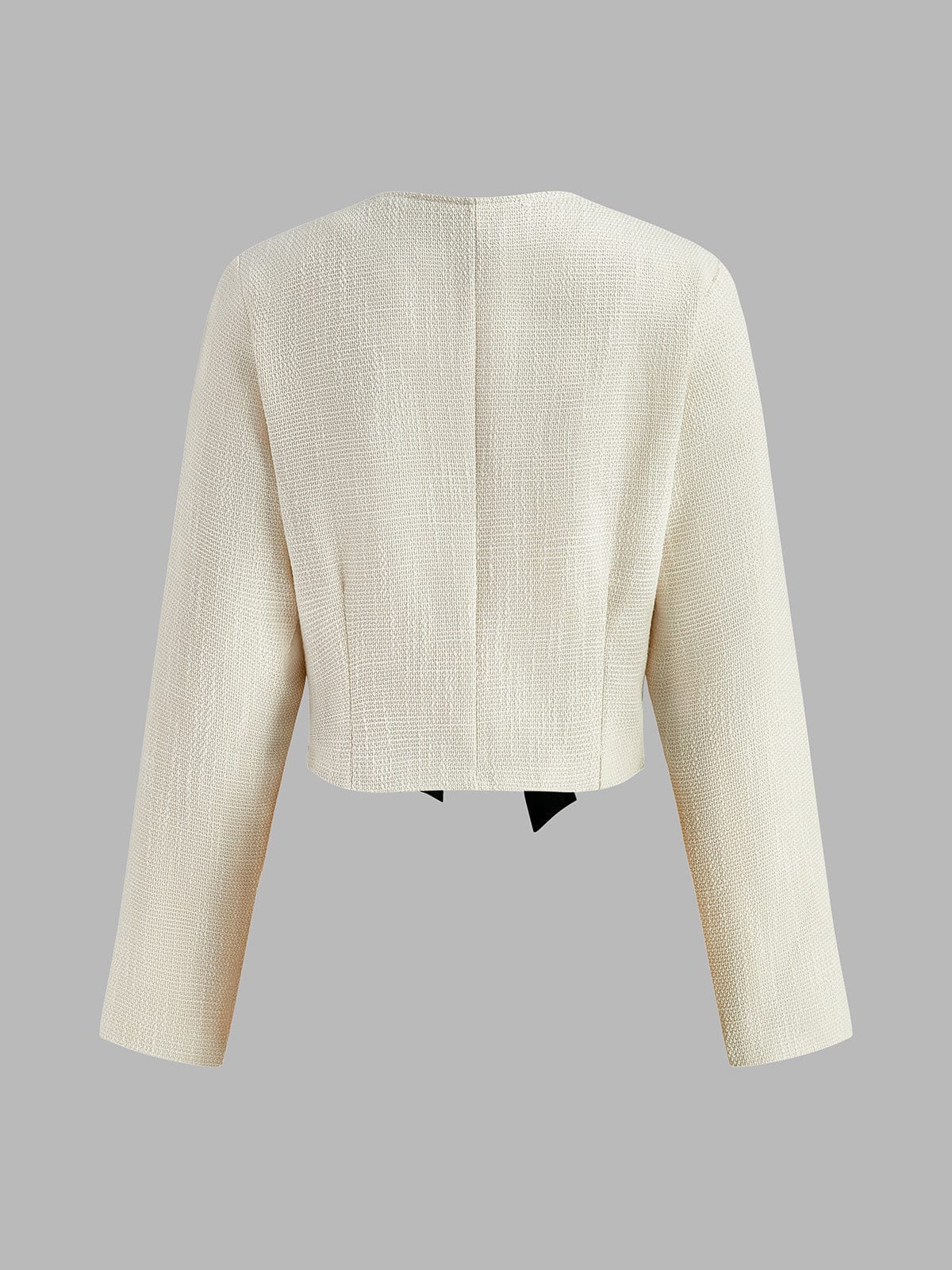 Damen Blazer Weißer Tweed mit en Satin Schleifen