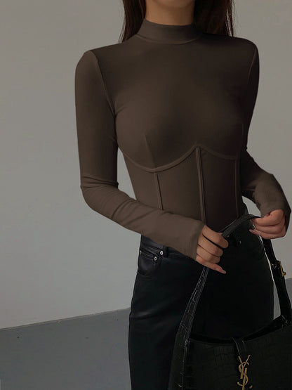 Eveloria Damen Slim Fit T-Shirt Klassisch Weiß