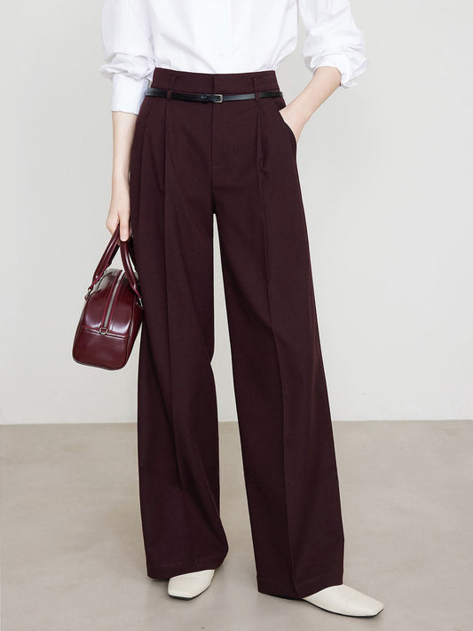 Damen Chino Hose Bordeaux Elegant Bequem - Norvielle