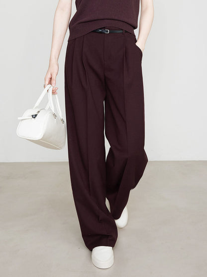 Damen Chino Hose Bordeaux Elegant Bequem