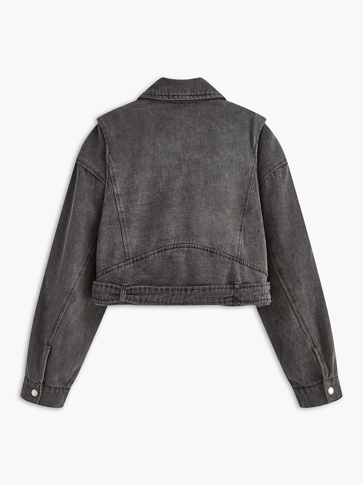 e Damen Bikerjacke Denim Cropped