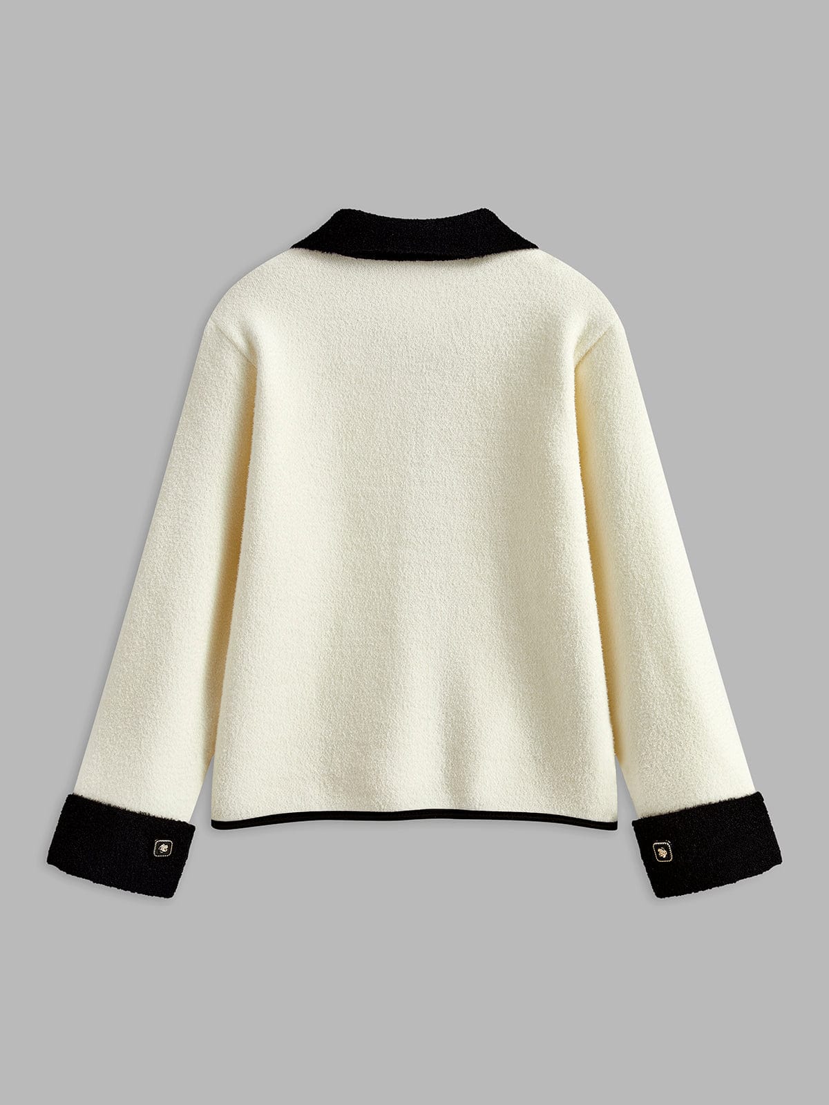 Stilvolle Damen Blazerjacke Weiß- Kontrast