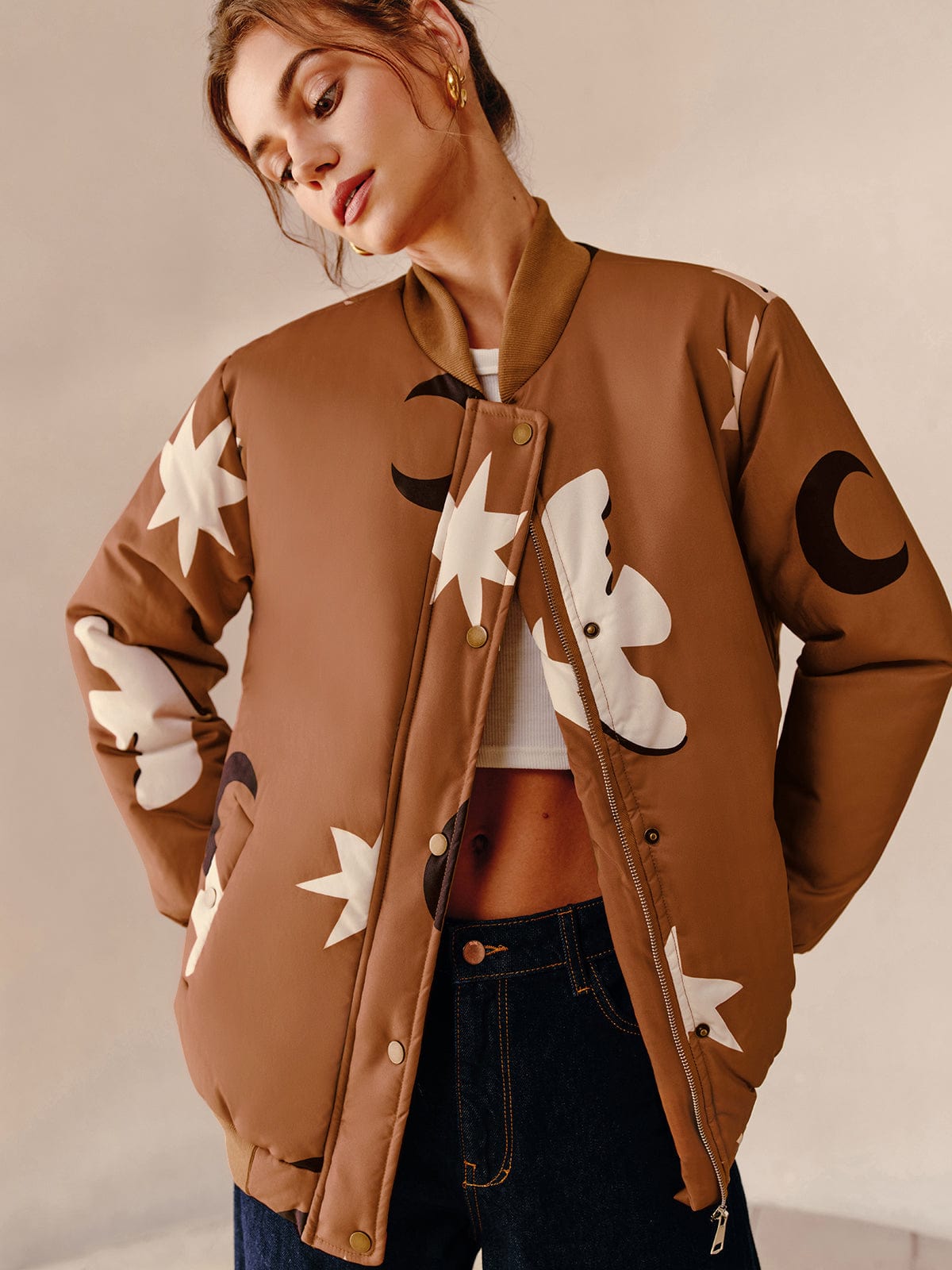 Damen Oversized Bomberjacke Urban Modern