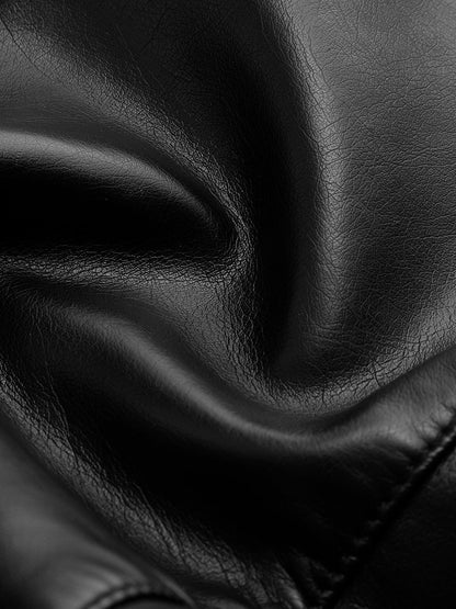 e Damen Lederjacke Nieten Kunstleder