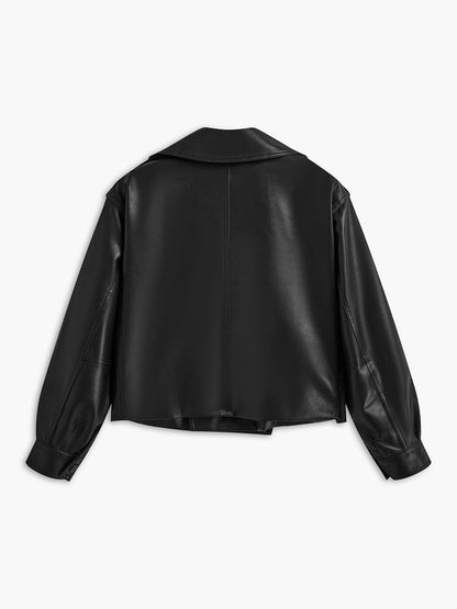 e Kunstlederjacke Bikerstil Damen